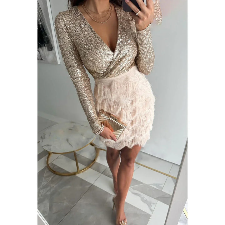 Tara - Glitter Wrap Dress