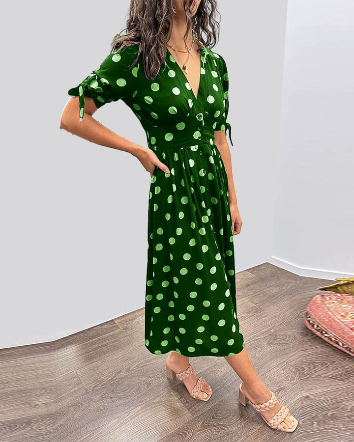 Bellamy - Polka Dots V-Neck Dress