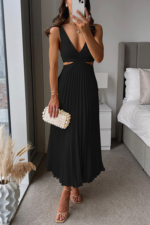 Lavinia Pleated Cut-Out Maxi Dress