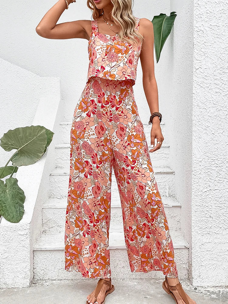 Syla - Floral Wide-leg Jumpsuit