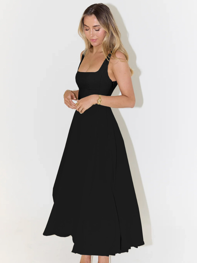 Elegant Midi Dress with Romantic Line