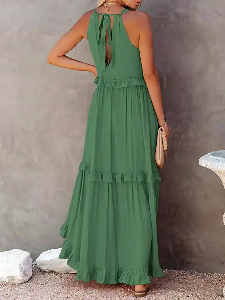 Robyn - Halter Ruffle Maxi Dress