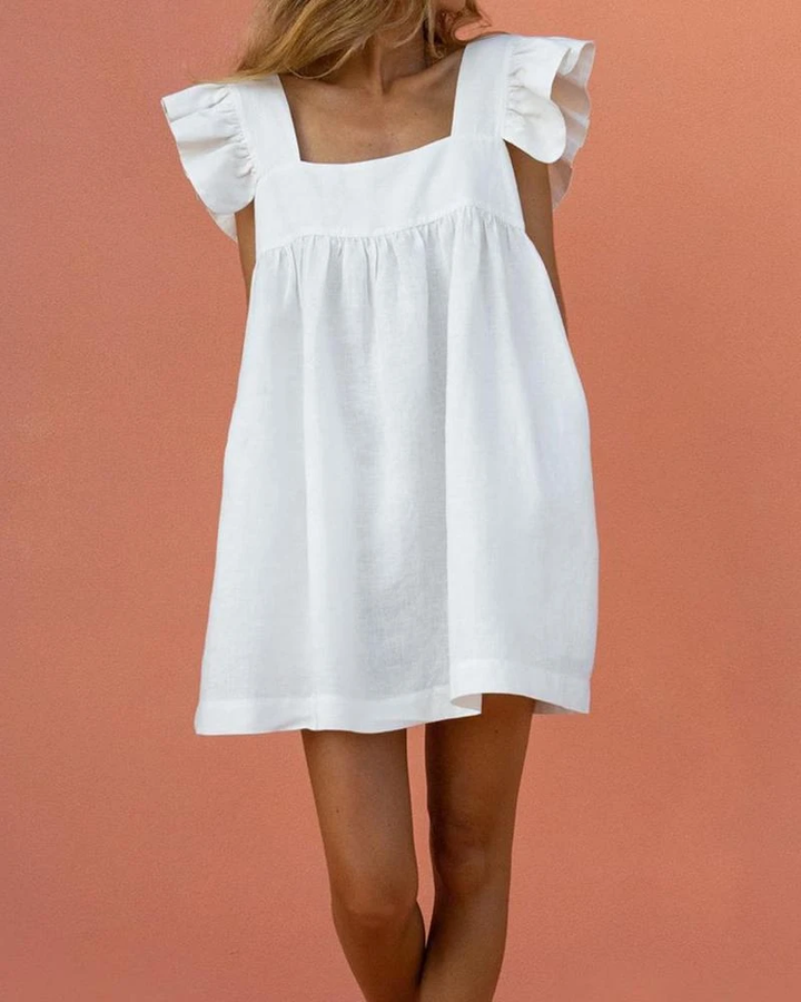 Mikaella - Effortless Flutter-Sleeve Dress